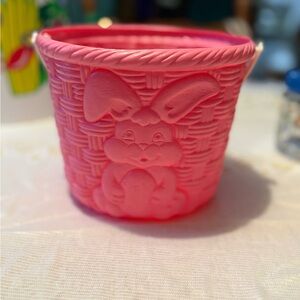 Vintage Pink Easter Bunny Basket